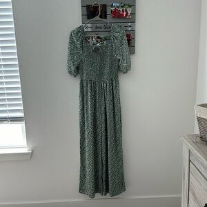 Green floral romper/jumpsuit